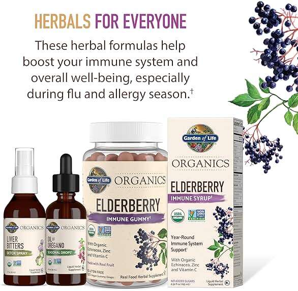Garden of Life Organics Elderberry Zinc Immune Support for Adults and Kids 12 and Older, Organic Cough & Mucus Immune Syrup with Ivy Leaf, Vitamin C and Echinacea, No Added Sugars, 5 Fl oz - Image 10