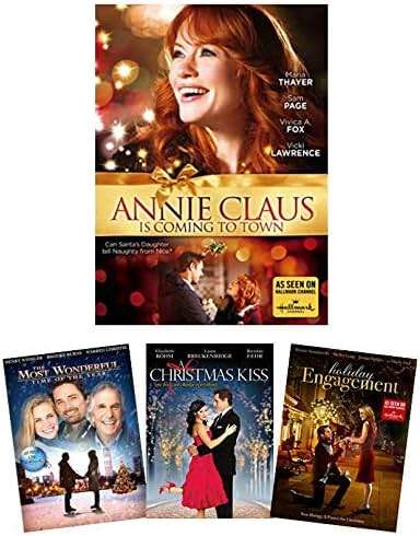Annie Claus is Coming to Town + 3 Bonus Hallmark Channel Movies - The Most Wonderful Time of the Year / A Christmas Kiss / Holiday Engagement [4-Film Holiday/Christmas Romance DVD Set] - Image 1