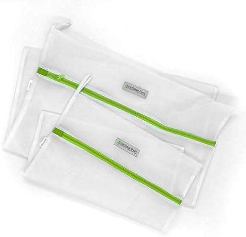Heritage Park Fine Mesh Laundry Bags - Micro Mesh for Safely Washing Delicates, Wide Bottom for Extra Space, Hidden Zipper and Hanging Storage Loop - Multi Pack (1 Small 15" x 18", 1 Large (20" x 24") - Image 1