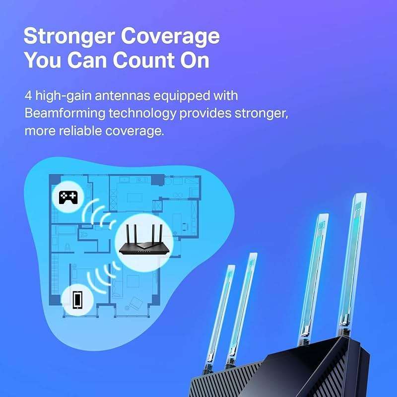 TP-Link AX1800 WiFi 6 Router (Archer AX21 V5) – Dual Band Wireless Internet, Gigabit, Easy Mesh, Works with Alexa - A Certified for Humans Device, Free Expert Support - Image 6