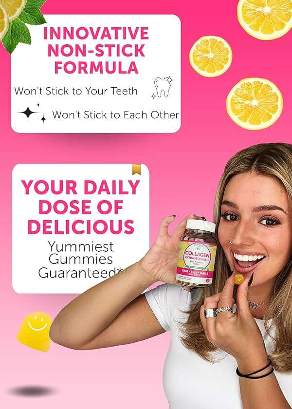 Lunakai USA Made Collagen Peptides Gummies - 200mg Non-GMO Anti-Aging Formula with Biotin, Zinc, Vitamins C & E for Hair, Skin and Nails, 60ct - Image 3