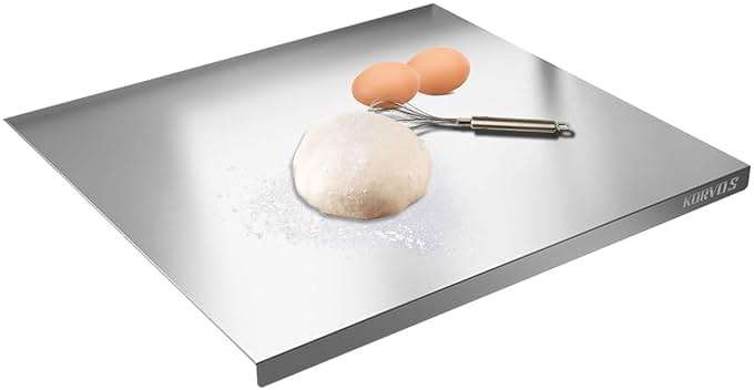 304 Stainless Steel Cutting Board, Large Size 23.62"x19.68" Heavy Duty Cutting Boards for Kitchen, Non-Slip & Low Noise Chopping Board, Pastry Board for Meat&Vegetables, 60x50cm - Image 1
