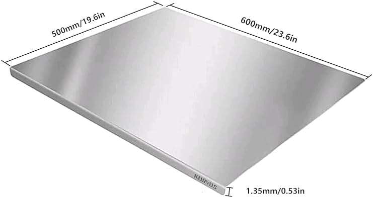 304 Stainless Steel Cutting Board, Large Size 23.62"x19.68" Heavy Duty Cutting Boards for Kitchen, Non-Slip & Low Noise Chopping Board, Pastry Board for Meat&Vegetables, 60x50cm - Image 4