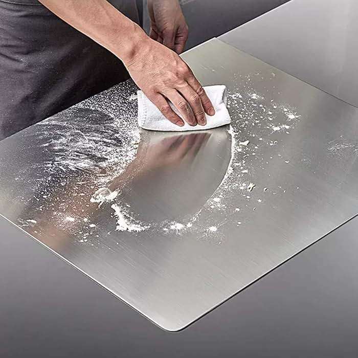 304 Stainless Steel Cutting Board, Large Size 23.62"x19.68" Heavy Duty Cutting Boards for Kitchen, Non-Slip & Low Noise Chopping Board, Pastry Board for Meat&Vegetables, 60x50cm - Image 8