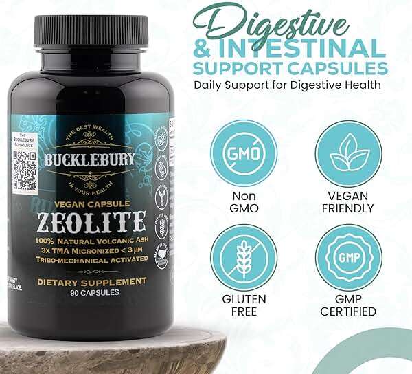 BUCKLEBURY Micronized Zeolite Capsules - Mineral Zeolite Detox for Adults - Supports Immune System, Metabolism & Digestive Health - Advanced Formula for Men & Women - 90 Vegan Capsules - Image 2