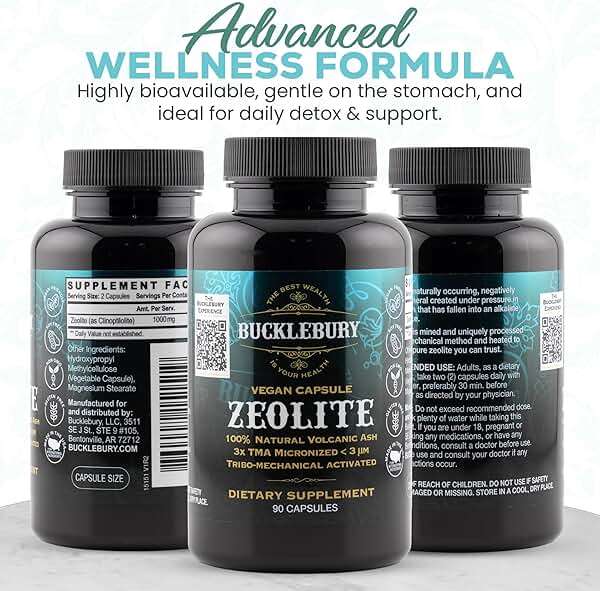 BUCKLEBURY Micronized Zeolite Capsules - Mineral Zeolite Detox for Adults - Supports Immune System, Metabolism & Digestive Health - Advanced Formula for Men & Women - 90 Vegan Capsules - Image 3