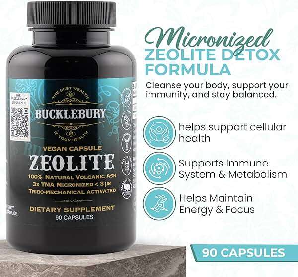 BUCKLEBURY Micronized Zeolite Capsules - Mineral Zeolite Detox for Adults - Supports Immune System, Metabolism & Digestive Health - Advanced Formula for Men & Women - 90 Vegan Capsules - Image 7