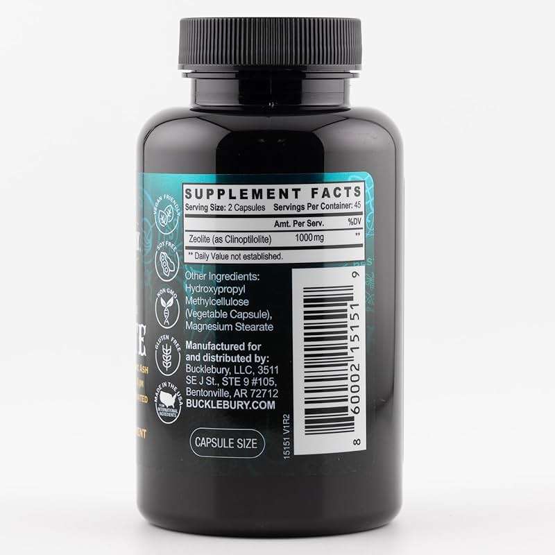 BUCKLEBURY Micronized Zeolite Capsules - Mineral Zeolite Detox for Adults - Supports Immune System, Metabolism & Digestive Health - Advanced Formula for Men & Women - 90 Vegan Capsules - Image 9