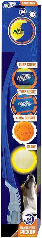 Nerf Dog 25in Translucent Air Strike Thrower, Dog Toy Gift Set with Five 2.5in Balls, Lightweight, Durable and Water Resistant, for Small/Medium/Large Breeds - Image 1