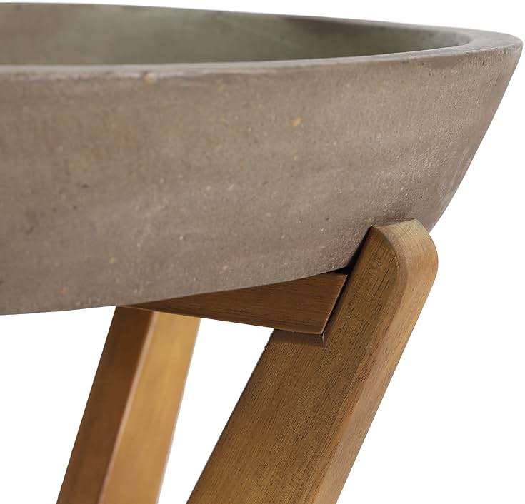 Christopher Knight Home Oprah Outdoor Side Table, Teak and Light Gray - Image 6
