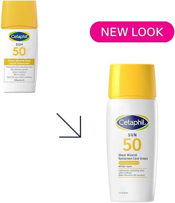 Cetaphil Sheer Mineral Liquid Sunscreen for Face, 100% Mineral UVA/UVB Filters, Zinc Oxide Broad Spectrum SPF 50 Formulated for Sensitive Skin, Unscented, 1.7 Fl Oz - Image 2