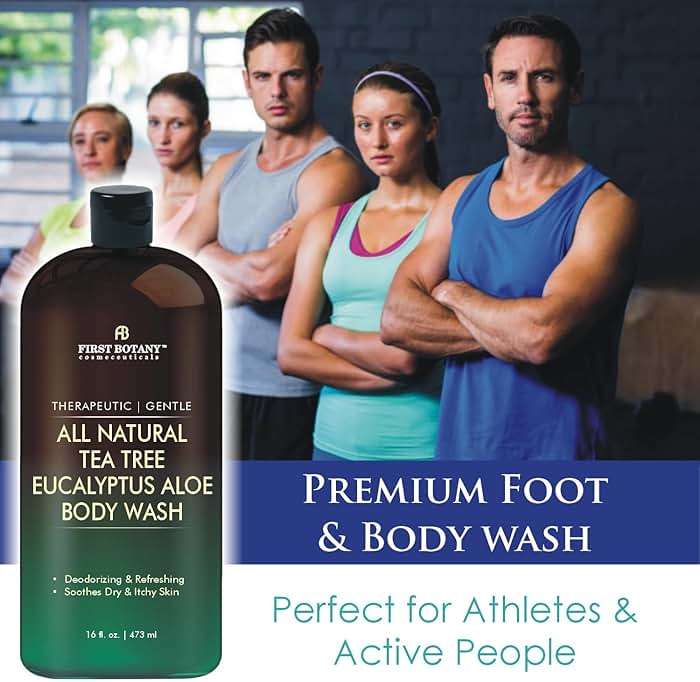 First Botany, ALL Natural Body Wash - Fights Body Odor, Athlete's Foot, Jock Itch, Nail Issues, Dandruff, Acne, Eczema, Shower Gel for Women & Men, Skin Cleanser -16 fl oz (Tea Tree Eucalyptus) - Image 6