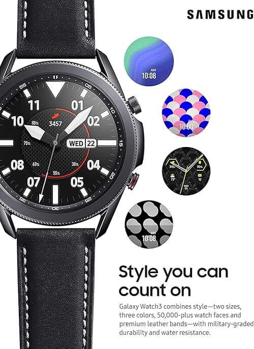 Samsung Galaxy Watch 3 (45mm, GPS, Bluetooth) Smart Watch with Advanced Health Monitoring, Fitness Tracking, and Long Lasting Battery - Mystic Black (Renewed) - Image 2