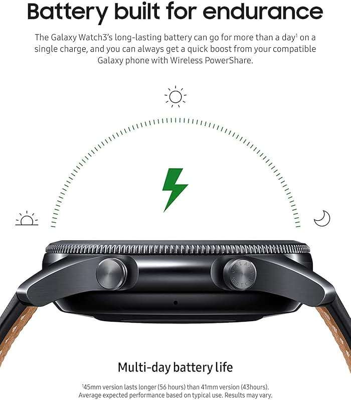 Samsung Galaxy Watch 3 (45mm, GPS, Bluetooth) Smart Watch with Advanced Health Monitoring, Fitness Tracking, and Long Lasting Battery - Mystic Black (Renewed) - Image 3