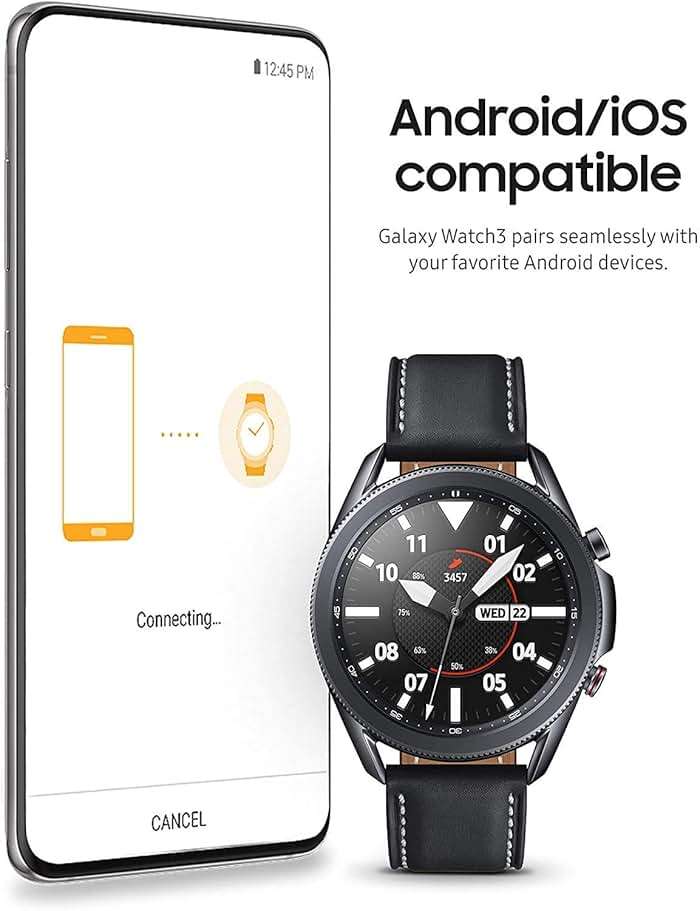 Samsung Galaxy Watch 3 (45mm, GPS, Bluetooth) Smart Watch with Advanced Health Monitoring, Fitness Tracking, and Long Lasting Battery - Mystic Black (Renewed) - Image 5