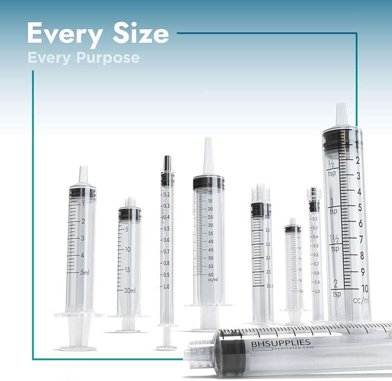 BH Supplies 20ml Luer Lock Tip Syringes (No Needle) - Sterile, Individually Wrapped - 50 Syringes - Image 4