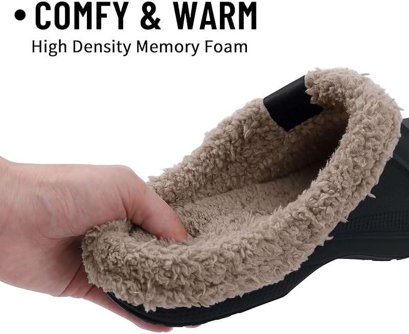 Beslip Classic Fur Lined Clogs Waterproof Winter Fuzzy Slippers for Women Men Indoor and Outdoor - Image 3