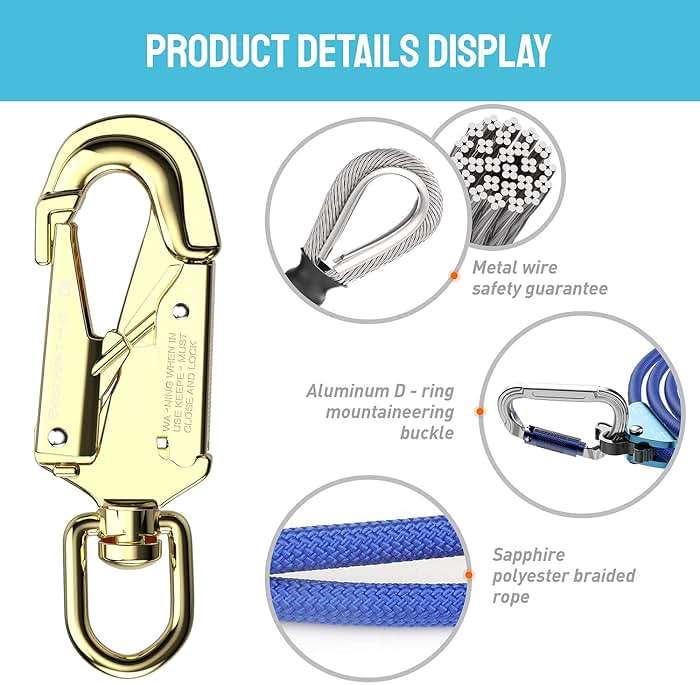 X-R-SPORT 1/2" X 8' Steel Core tree climbing kit ，flipline for climbing trees, climbing tree equipment，arborist，tree climbing harness - Image 6