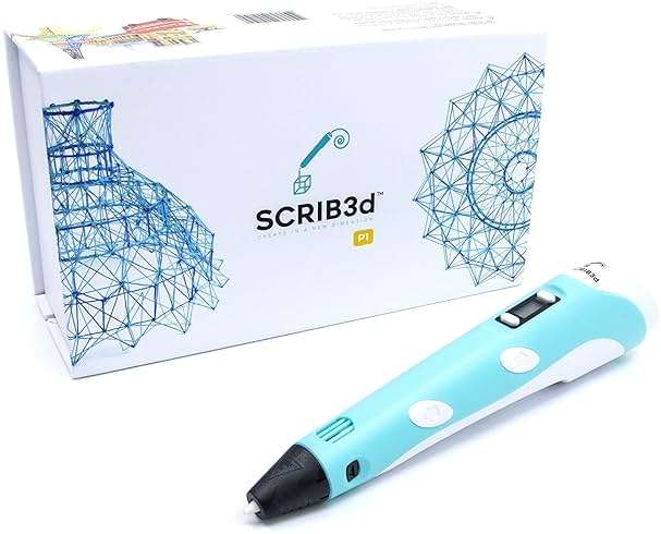 SCRIB3D P1 3D Printing Pen with Display - Includes 3D Pen, 3 Starter Colors of PLA Filament, Stencil Book + Project Guide, and Power adapter - Image 3