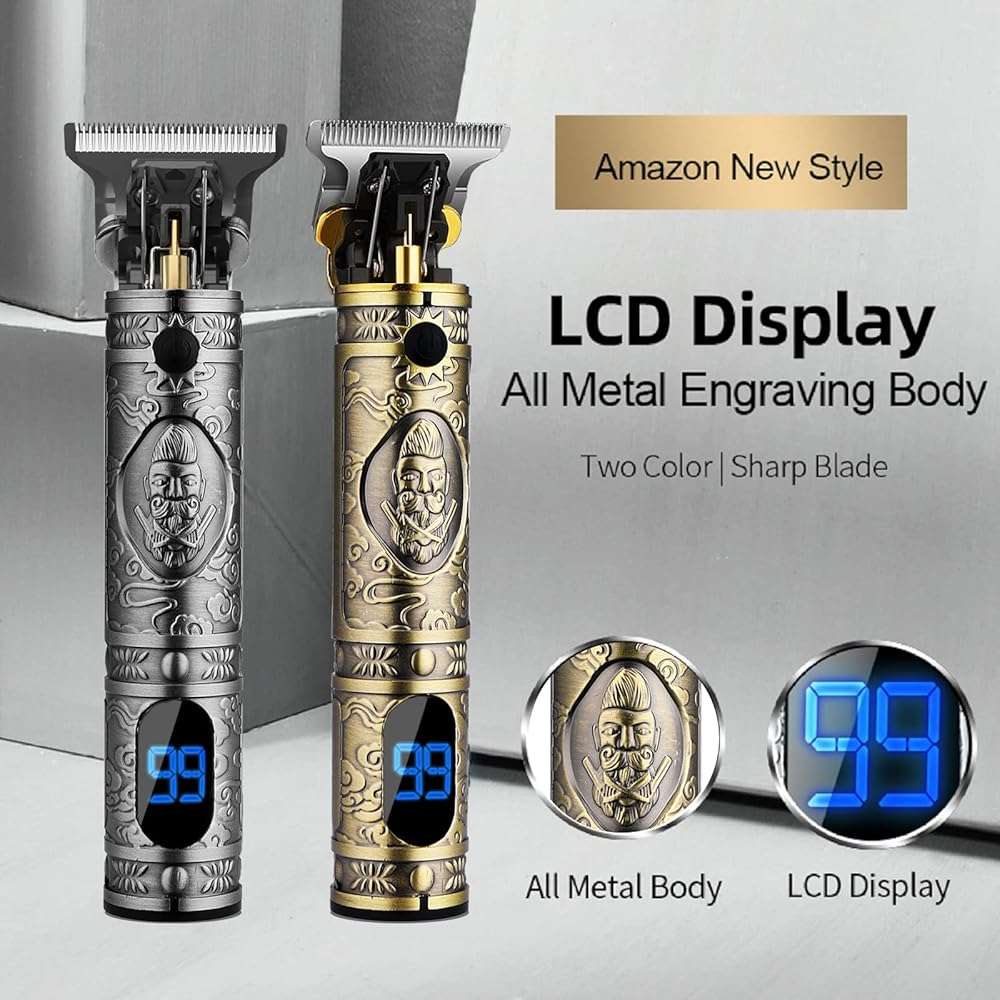 AMULISS Professional Mens Hair Clippers Zero Gapped Cordless Hair Trimmer Professional Haircut & Grooming Kit for Men Rechargeable LED Display - Image 3