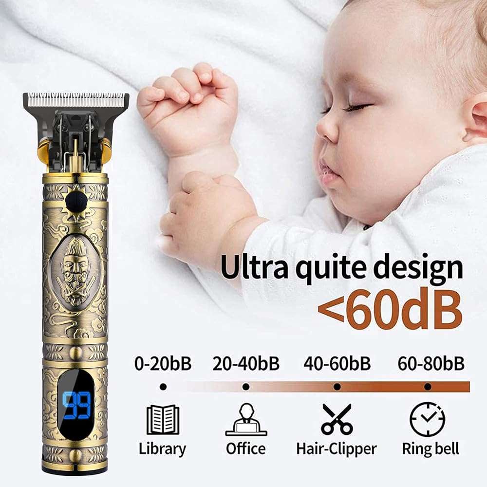 AMULISS Professional Mens Hair Clippers Zero Gapped Cordless Hair Trimmer Professional Haircut & Grooming Kit for Men Rechargeable LED Display - Image 5