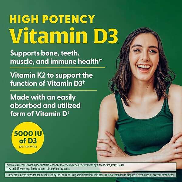 MegaFood Vitamin D3 5000 IU (125 mcg) - Vegetarian Supplements with Vitamin D3 K2 - Supports Bones, Teeth, Muscles & Immune Health - Certified Non-GMO - 120 Mini Capsules, 120 Servings - Image 3