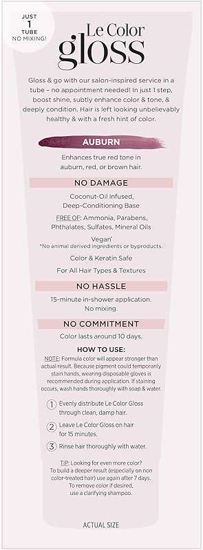 L’Oréal Paris Le Color One Step Toning Hair Gloss, Auburn, 4 Ounce - Image 3