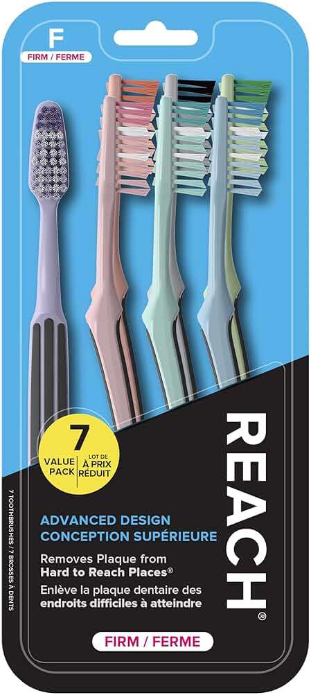 Reach Advanced Design Toothbrush, Firm Bristles, 7 Count Value Pack - Image 1