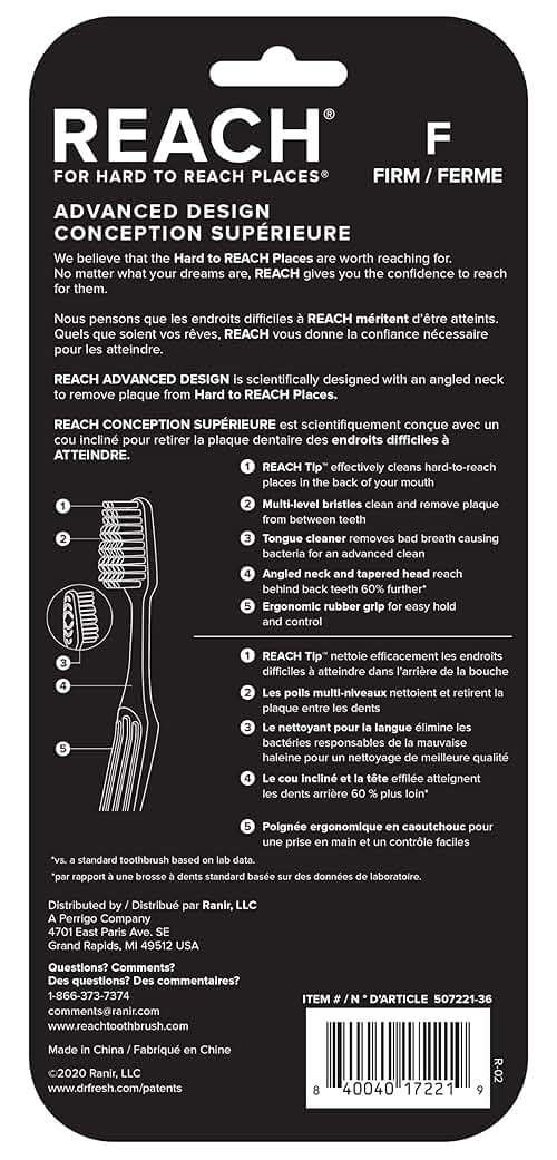 Reach Advanced Design Toothbrush, Firm Bristles, 7 Count Value Pack - Image 2