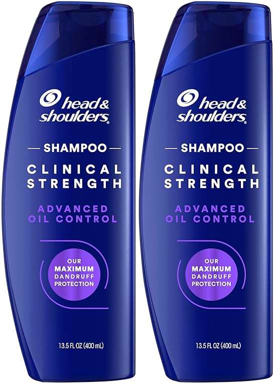 Head & Shoulders Anti-Dandruff Shampoo with 1% Selenium Sulfide, Clinical Strength Advanced Oil Control Twin Pack, Seborrheic Dermatitis Relief, Oily Scalp, 13.5 Fl Oz Each - Image 1