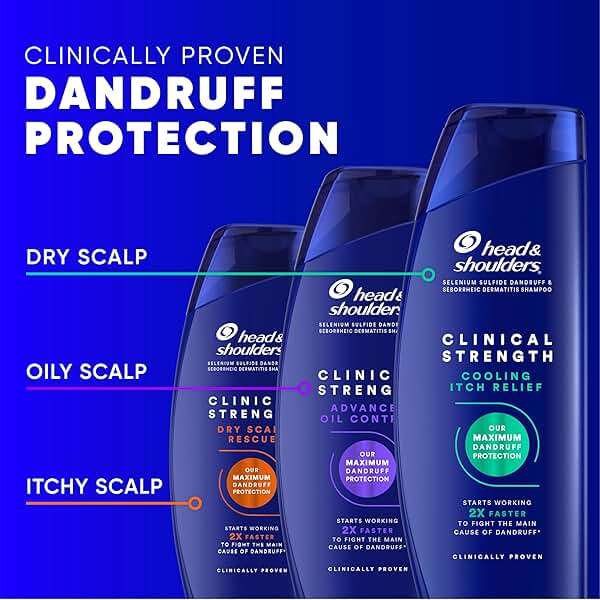 Head & Shoulders Anti-Dandruff Shampoo with 1% Selenium Sulfide, Clinical Strength Advanced Oil Control Twin Pack, Seborrheic Dermatitis Relief, Oily Scalp, 13.5 Fl Oz Each - Image 7