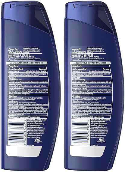 Head & Shoulders Anti-Dandruff Shampoo with 1% Selenium Sulfide, Clinical Strength Advanced Oil Control Twin Pack, Seborrheic Dermatitis Relief, Oily Scalp, 13.5 Fl Oz Each - Image 9