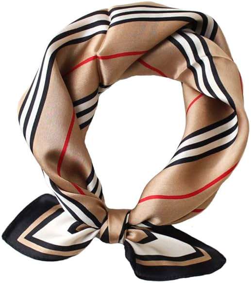 JERLA Women's Men's Small Square 100% Real Mulberry Silk satin Scarfs Hair head face scarf 21" x 21" - Image 1