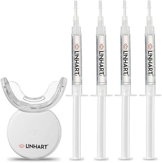LINHART Teeth Whitening Kit with LED Light - Tooth Whitener Gel, Dental Whitening Gel Syringes with 35% Carbamide Peroxide and 16-Led Whitening Light - No Sensitivity, Whitens Teeth - Image 1