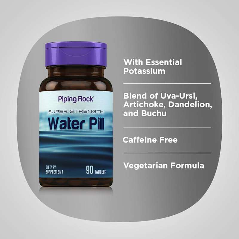 Piping Rock Water Pill for Men and Women | 90 Tablets | Super Strength Supplement with Potassium | Vegetarian, Non-GMO, Gluten Free - Image 4