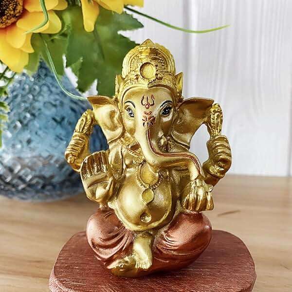 BangBangDa Hindu Ganesh for Car Dashboard - Indian Mini Ganesha Statue Decor India Home Office Temple Mandir Pooja Items Diwali Gift Murti Ganpati Idol Yoga Zen Meditation Room Altar Shrine Kit - Image 2