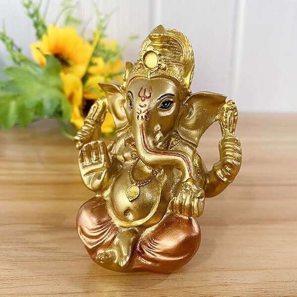BangBangDa Hindu Ganesh for Car Dashboard - Indian Mini Ganesha Statue Decor India Home Office Temple Mandir Pooja Items Diwali Gift Murti Ganpati Idol Yoga Zen Meditation Room Altar Shrine Kit - Image 4