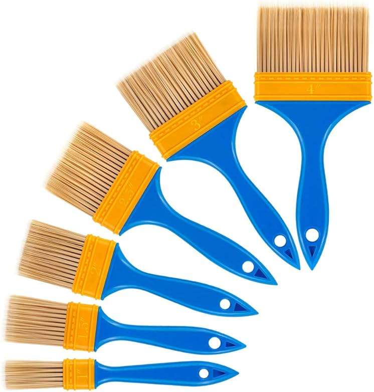 Chalk & Wax Paint Brush, 6PCS Chalk Paint Brushes for Crafts, Paint Brushes for Walls & Furniture, Wax Brushes for Painting and Refinishing Furniture, Fences and Wall (1, 1.5, 2, 2.5, 3, 4 in) - Image 2