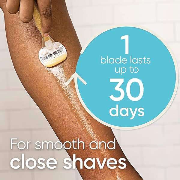 Gillette Venus Comfortglide with Olay Coconut Womens Razor Handle + Blade Refills, Silver, 2 Count - Image 5
