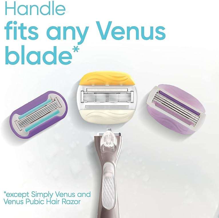 Gillette Venus Comfortglide with Olay Coconut Womens Razor Handle + Blade Refills, Silver, 2 Count - Image 6