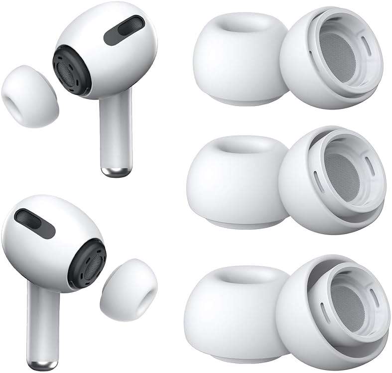 3 Pairs Replacement Ear Tips for Airpods Pro and 2nd Generation with Noise Reduction Hole, Silicone Ear Tips for Airpods Pro with Portable Storage Box and Fit in The Charging Case(S/M/L) - Image 1