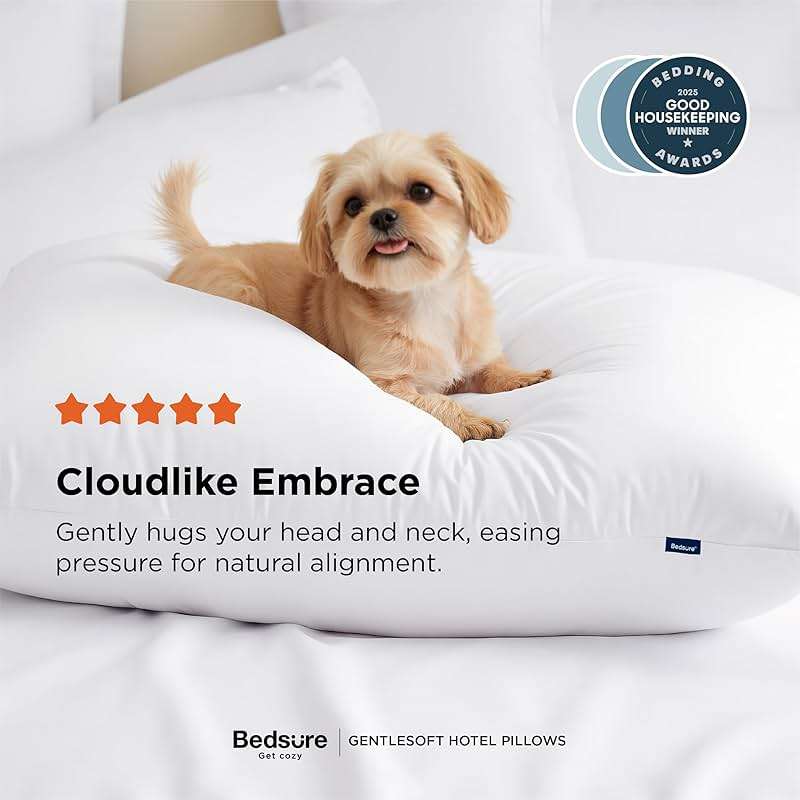Bedsure Pillows Queen Size Set of 2 - Soft Bed Pillows for Sleeping 2 Pack, Fluffy and Supportive, Hotel Quality, Original Down Alternative Filling for Side, Back Sleepers - Image 5