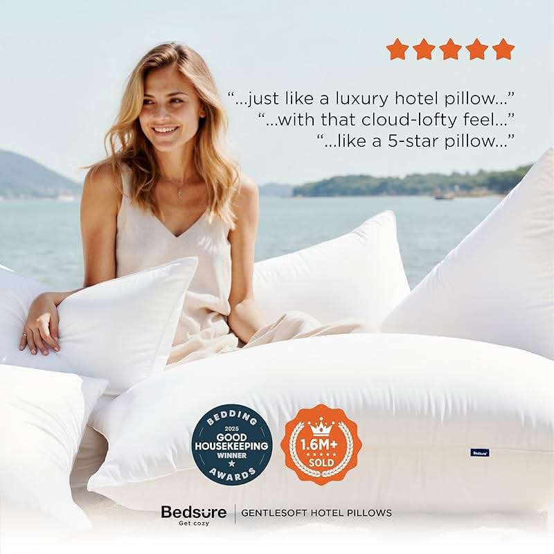 Bedsure Pillows Queen Size Set of 2 - Soft Bed Pillows for Sleeping 2 Pack, Fluffy and Supportive, Hotel Quality, Original Down Alternative Filling for Side, Back Sleepers - Image 8