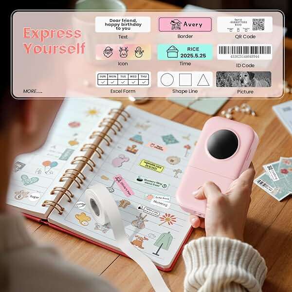 Phomemo Label Maker, D30 Label Maker Machine with Tape, Mini Bluetooth Label Makers, Small Portable Thermal Label Printer, Sticker Maker for Home Kitchen School Classroom Teacher Office Supplies - Image 2