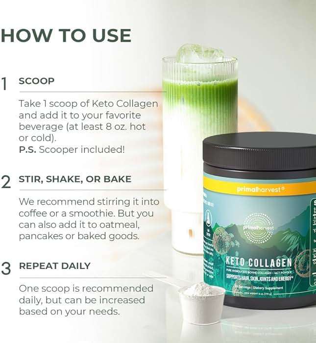 Primal Harvest Keto Collagen Powder with MCT Oil Hydrolyzed Collagen Peptides 6 oz Unflavored Paleo & Keto Friendly Protein Supplement - Image 4