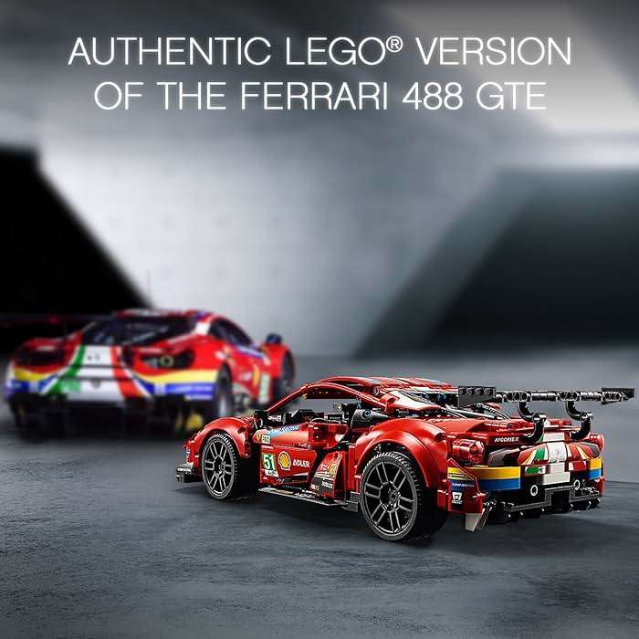 LEGO Technic Ferrari 488 GTE “AF Corse #51” 42125 - Champion GT Series Sports Race Car, Exclusive Collectible Model Kit, Collectors Set for Adults to Build - Image 6