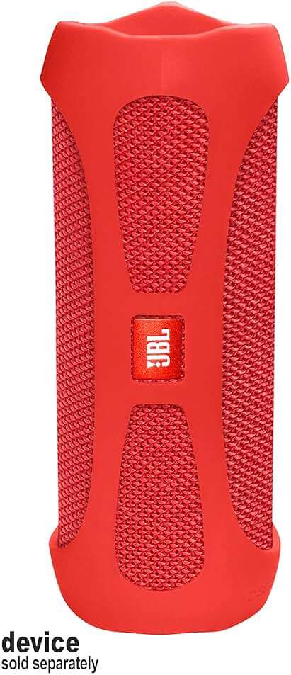 Silicone Cover Skin for JBL Flip 4 Waterproof Portable Bluetooth Speaker, by Alltravel, Portable Full Protection Solution, Customized Skin with Color and Shape Matching (Red) - Image 2