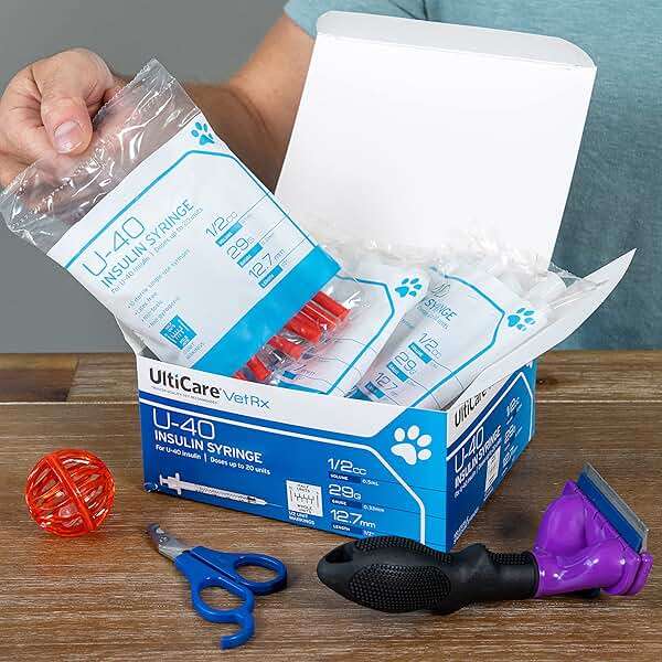 UltiCare VetRx U-40 Pet Insulin Syringes, Comfortable and Accurate Dosing of Insulin for Pets, Compatible with Any U-40 Strength Insulin, Size: 1/2cc, 29G x ½’’, with Half Unit Markings, 100 ct Box - Image 3