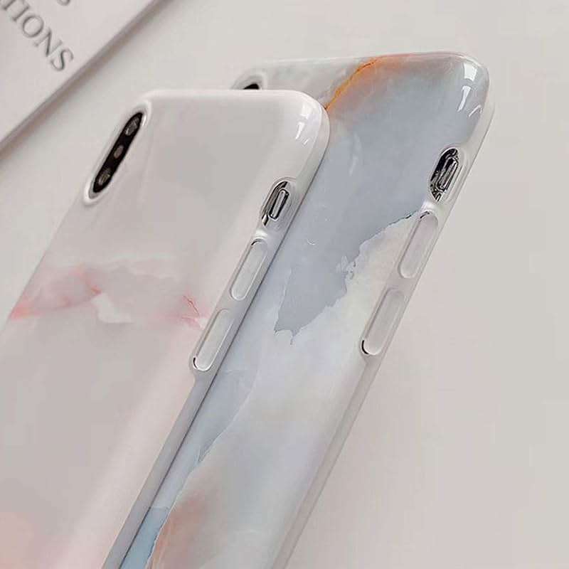 J.west iPhone XR Case 6.1-inch, Luxury Grey Marble Design Graphics Stone Pattern Ultra Slim Thin Flexible Bumper Soft Rubber TPU Silicone Protective Phone Case Cover for Girls Womens Agate Slice - Image 5
