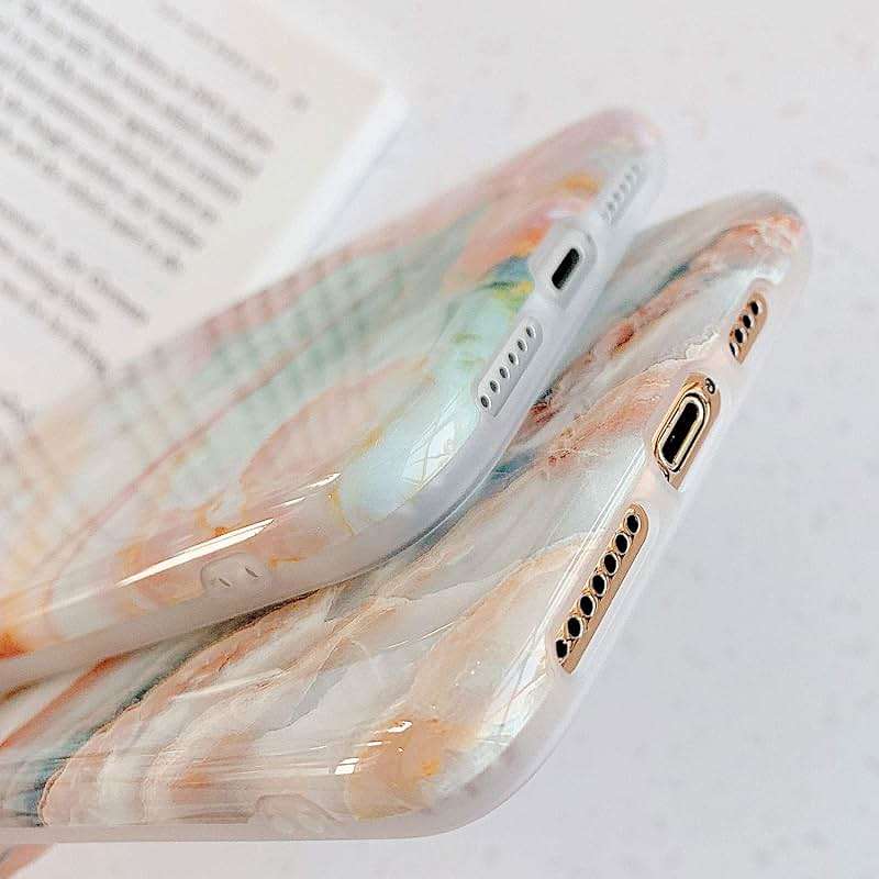 J.west iPhone XR Case 6.1-inch, Luxury Grey Marble Design Graphics Stone Pattern Ultra Slim Thin Flexible Bumper Soft Rubber TPU Silicone Protective Phone Case Cover for Girls Womens Agate Slice - Image 7